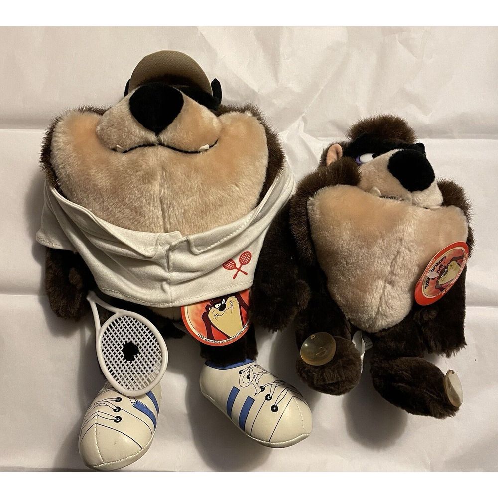 1988 And 1989 Tazmanian Devil Plush Tennis And Grippits With Tags Toy‎